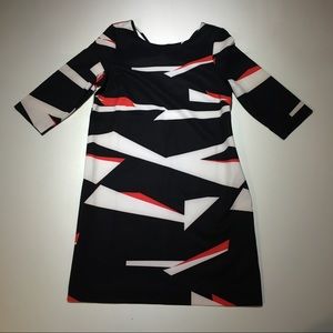 Pop Print Shift Dress With Back Strap Detail
